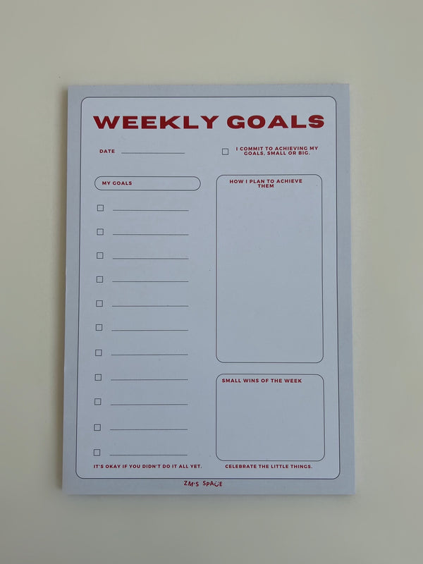 Weekly Goals Notepad